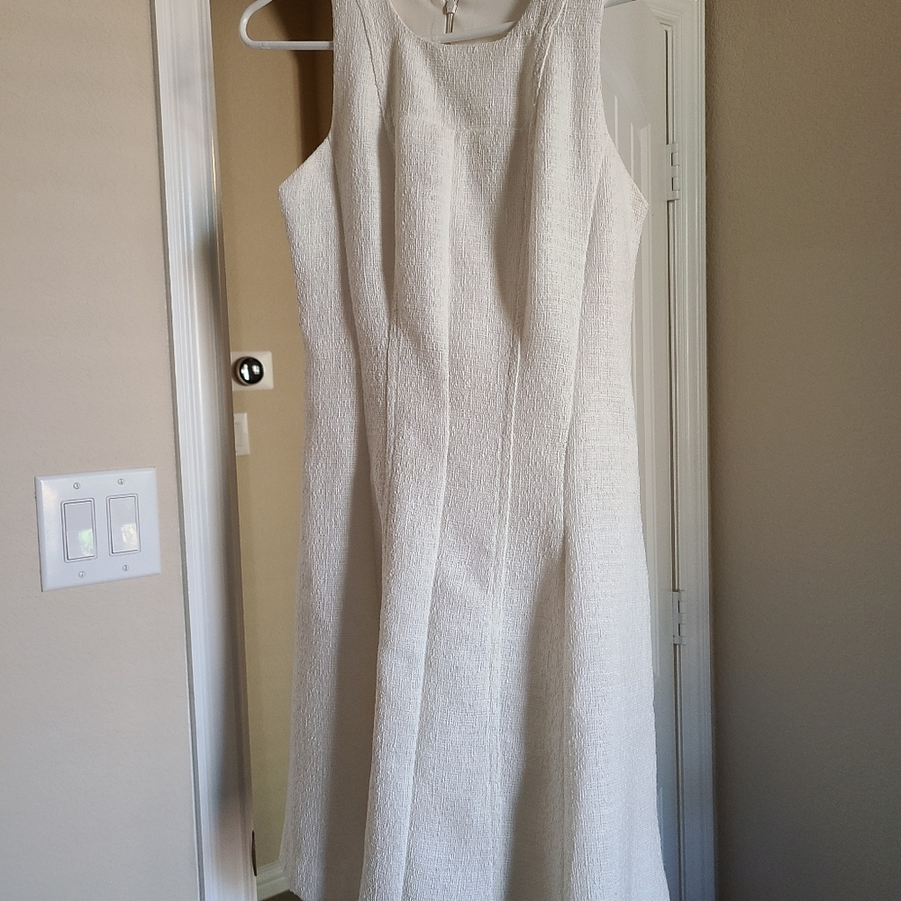 White sleeveless knee length dredd